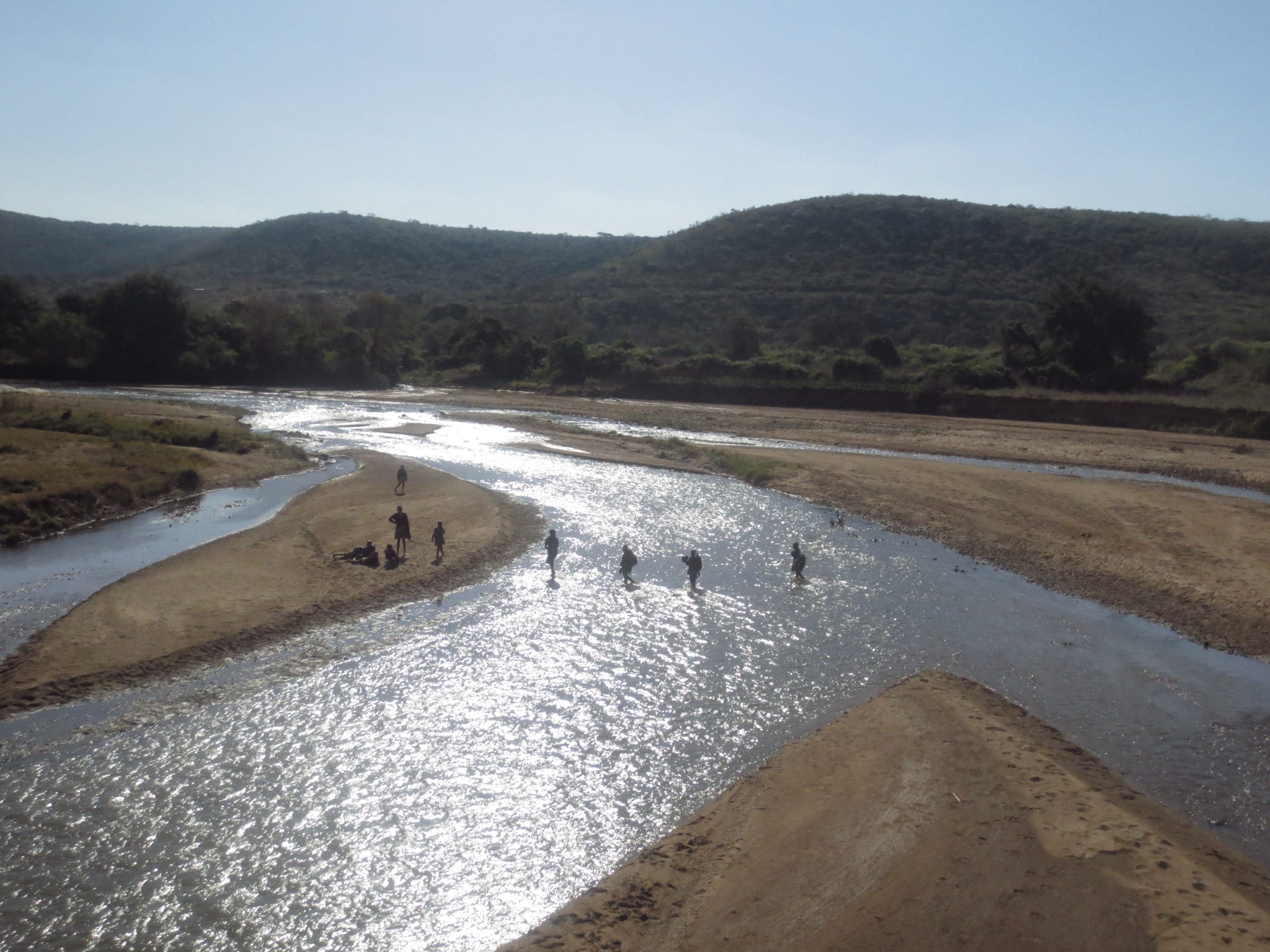 Crossing river